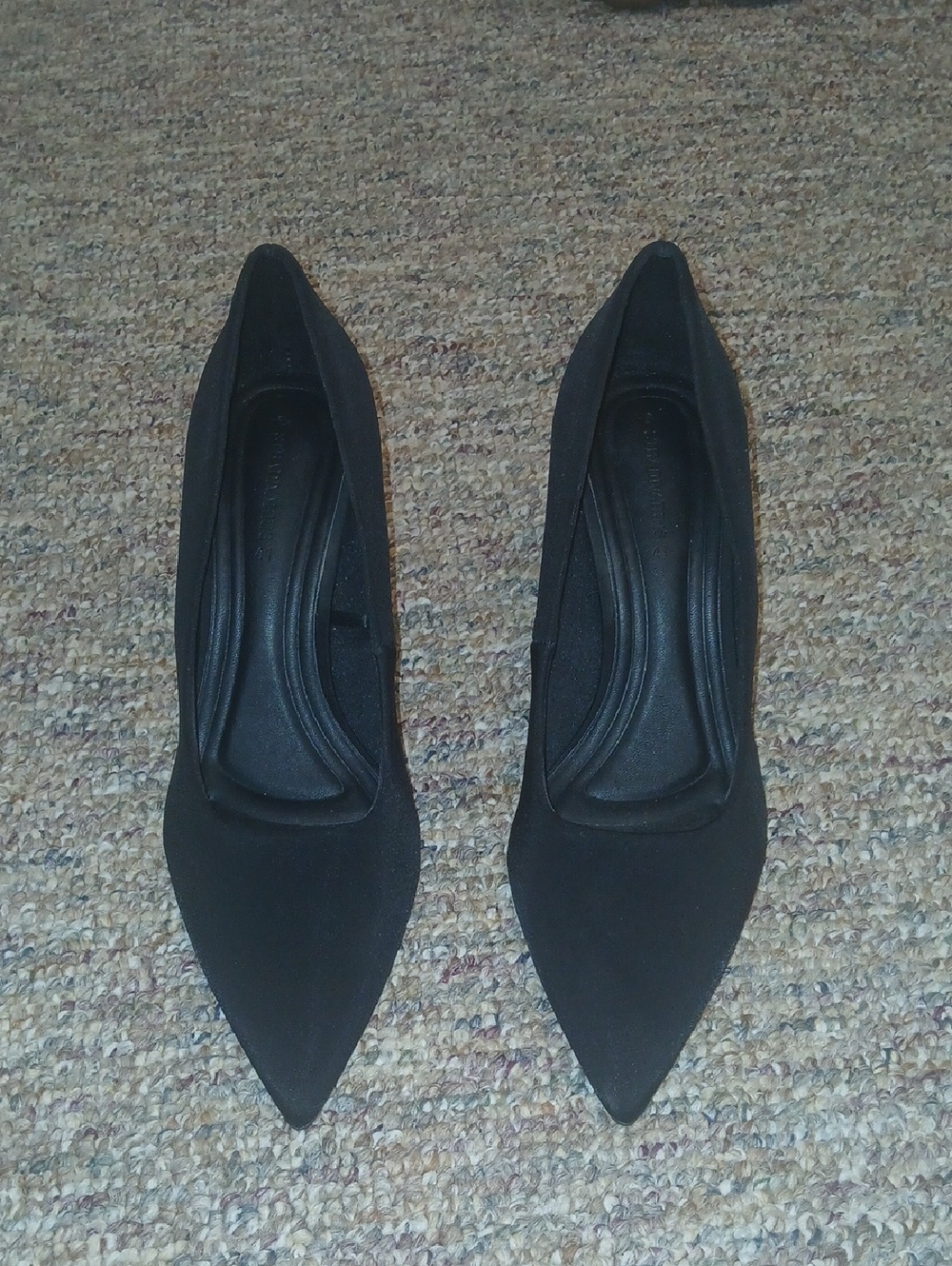 Classic Black Nylon Pointed-Toe Pumps